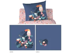 Parure De Lit 140x200 Cm Coton Issu De L'agriculture Biologique TROPIE Bleu -Herman Miller Magasin linge de lit 8860337