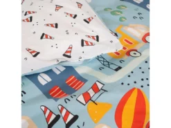 Parure De Lit 140x200 Cm Coton TRAVAUX Bleu Ciel -Herman Miller Magasin linge de lit 8861465