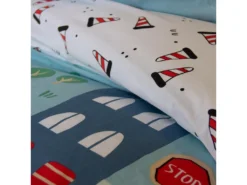 Parure De Lit 140x200 Cm Coton TRAVAUX Bleu Ciel -Herman Miller Magasin linge de lit 8861467