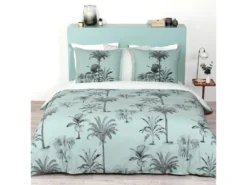 Parure De Lit 240x220 Cm Coton Issu De L'agriculture Biologique PASSADA Bleu Océan