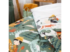 Parure De Lit 140x200 Cm Coton Bci Adouci PROMENADE Vert 2 Pièces -Herman Miller Magasin linge de lit 8863913