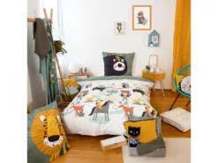 Parure De Lit 140x200 Cm Coton Bci Adouci PROMENADE Vert 2 Pièces -Herman Miller Magasin linge de lit 8863915