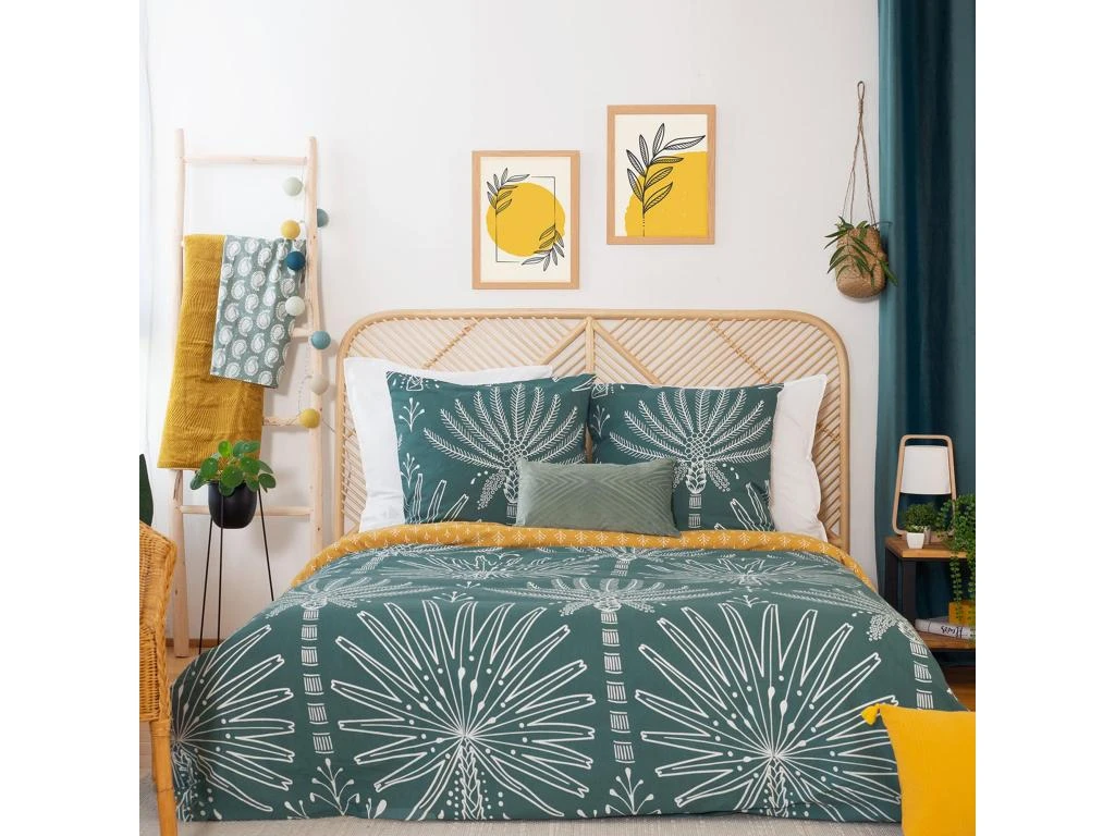 Parure De Lit 240x220 Cm Coton Bci Adouci MAZIA Vert 3 Pièces 1 Parure De Lit 240x220 Cm Coton Bci Adouci MAZIA Vert 3 Pièces
