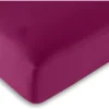 Drap Housse Fushia 200 X 200 Cm / 100% Coton / 57 Fils/cm² "king Size"