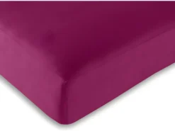 Drap Housse Fushia 200 X 200 Cm / 100% Coton / 57 Fils/cm² "king Size"