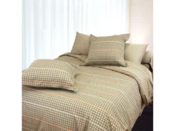 Housse De Couette 260x240 Cm Satin De Coton DAUPHINE Marron -Herman Miller Magasin linge de lit 9051193