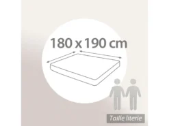 Alèse Plate 180x190 Cm ACHUA Molleton Coton 400 G/m2 Matelas 15cm à 23cm -Herman Miller Magasin linge de lit 9055713