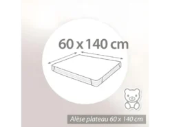 Alèse Plate Imperméable 60x140 Cm ANTONY Molleton Enduction Acrylique -Herman Miller Magasin linge de lit 9056419