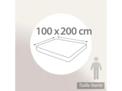 Alèse Plate 100x200 Cm ACHUA Molleton Coton 400 G/m2 Matelas 15cm à 23cm -Herman Miller Magasin linge de lit 9064777