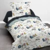 Housse De Couette Enfant 140x200 Cm Avec 1 Taie D'oreiller 63x63 Cm Parure De Lit Polyester First 1.11