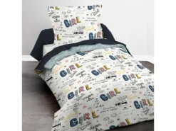 Housse De Couette Enfant 140x200 Cm Avec 1 Taie D'oreiller 63x63 Cm Parure De Lit Polyester First 1.11