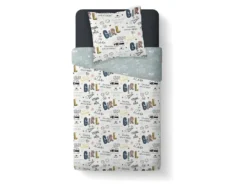 Housse De Couette Enfant 140x200 Cm Avec 1 Taie D'oreiller 63x63 Cm Parure De Lit Polyester First 1.11 -Herman Miller Magasin linge de lit 9162615