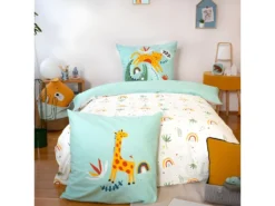 Housse De Couette Réversible 140x200 Cm + 1 Taie D'oreiller 63x63 Cm Coton Poumba -Herman Miller Magasin linge de lit 9462161