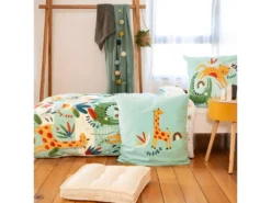 Housse De Couette Réversible 140x200 Cm + 1 Taie D'oreiller 63x63 Cm Coton Poumba -Herman Miller Magasin linge de lit 9462163