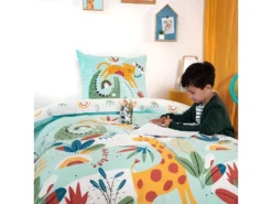 Housse De Couette Réversible 140x200 Cm + 1 Taie D'oreiller 63x63 Cm Coton Poumba -Herman Miller Magasin linge de lit 9462165