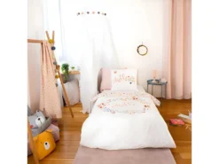 Housse De Couette Réversible 140x200 Cm + 1 Taie D'oreiller 63x63 Cm Coton Hello