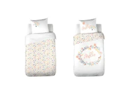 Housse De Couette Réversible 140x200 Cm + 1 Taie D'oreiller 63x63 Cm Coton Hello -Herman Miller Magasin linge de lit 9464021