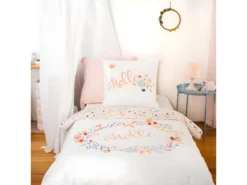 Housse De Couette Réversible 140x200 Cm + 1 Taie D'oreiller 63x63 Cm Coton Hello -Herman Miller Magasin linge de lit 9464023