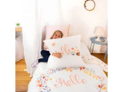 Housse De Couette Réversible 140x200 Cm + 1 Taie D'oreiller 63x63 Cm Coton Hello -Herman Miller Magasin linge de lit 9464025