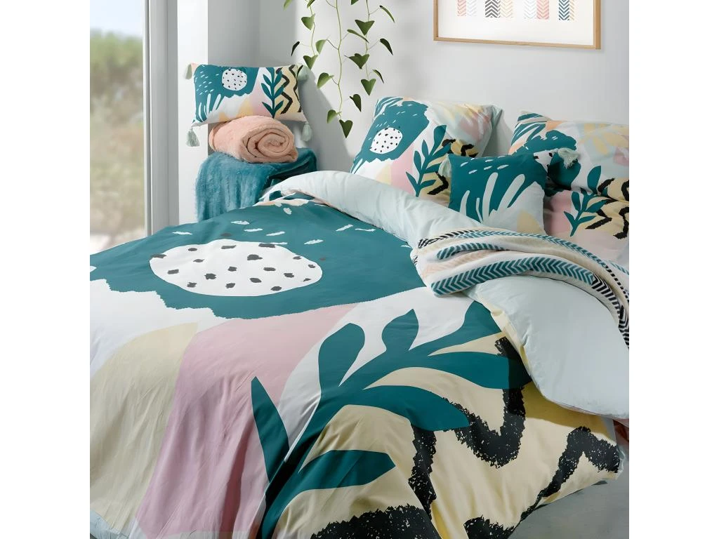 Housse De Couette 220x240 Cm + 2 Taies D'oreiller 65x65 Cm Coton Emilia 1 Housse De Couette 220x240 Cm + 2 Taies D'oreiller 65x65 Cm Coton Emilia