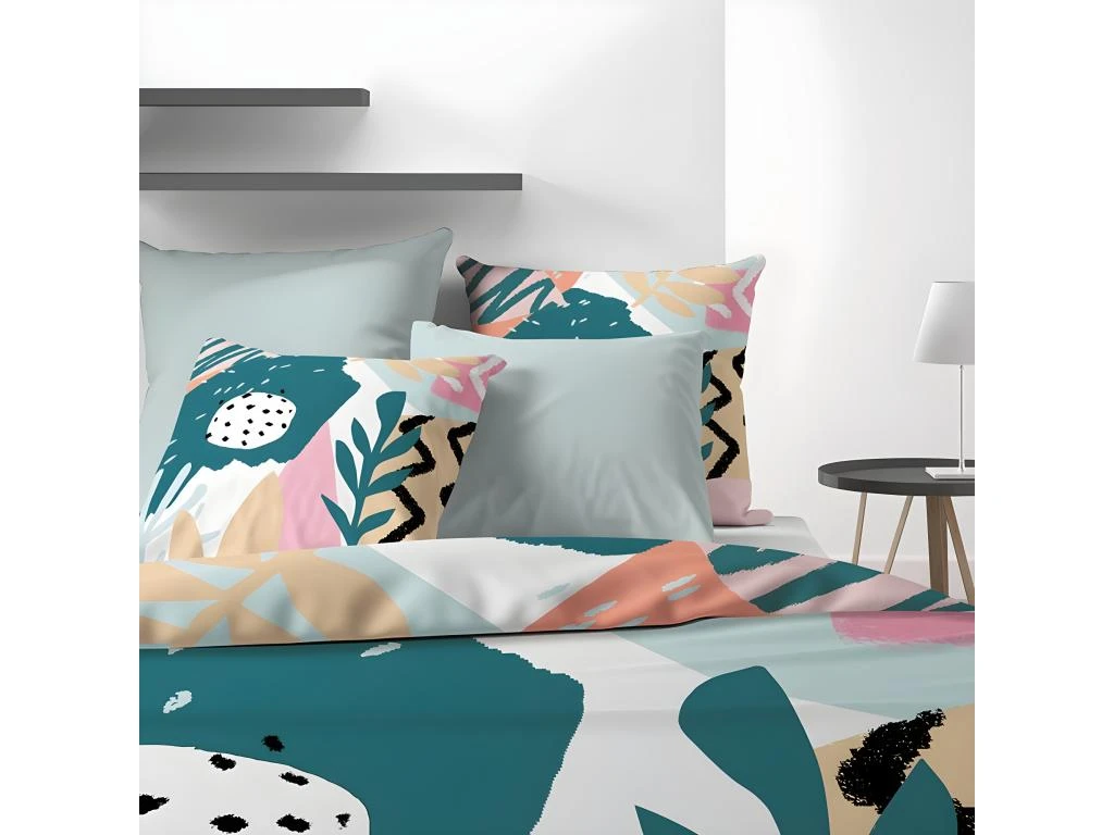 Housse De Couette 220x240 Cm + 2 Taies D'oreiller 65x65 Cm Coton Emilia 2 Housse De Couette 220x240 Cm + 2 Taies D'oreiller 65x65 Cm Coton Emilia – Image 2