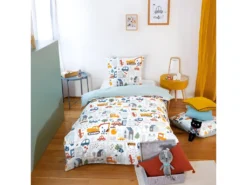 Housse De Couette 140x200 Cm + 1 Taie D'oreiller 63x63 Cm Polycoton En Route