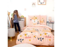 Housse De Couette Réversible 140x200 Cm + 1 Taie D'oreiller 63x63 Cm Coton Deer -Herman Miller Magasin linge de lit 9465415