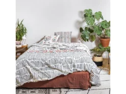 Parure De Lit Housse De Couette Avec Taie D'oreiller 100% Coton 57 Fils Ethnic : Taille - 140 X 200 Cm