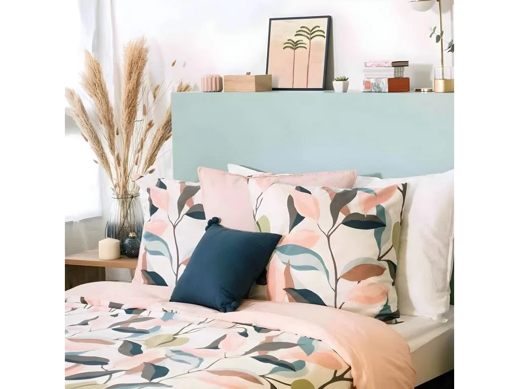 Housse De Couette 220x240 Cm + 2 Taies D'oreiller 63x63 Cm Coton Lila 3 Housse De Couette 220x240 Cm + 2 Taies D'oreiller 63x63 Cm Coton Lila – Image 3