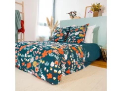 Parure Housse De Couette Réversible Avec Taies D'oreiller 100% Coton 57 Fils Erofle : Taille - 240 X 260 Cm -Herman Miller Magasin linge de lit 9892531