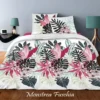 Housse De Couette 220x240 Cm + 2 Taies D'oreiller 63x63 Cm Coton Monstera Fuschia