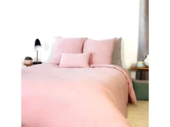 Housse De Couette 220x240 Cm + 2 Taies D'oreiller 63x63 Cm Gaze De Coton Rose