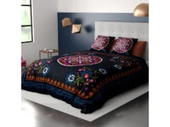 Housse De Couette Et Taie D'oreiller Coton Indira : Taille - 240 X 260 Cm