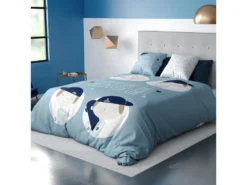 Housse De Couette 140x200 + 1 Taie D'oreiller 100% Coton Blogueur