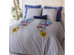 Housse De Couette Percale De Coton Monica Et Taie D'oreiller : Taille - 220 X 240 Cm