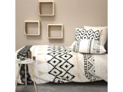 Parure De Lit - Housse De Couette 140x200 Cm + 1 Taie D'oreiller 100% Coton 57 Fils Boheme