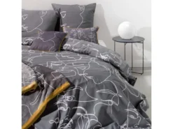 Parure De Lit Housse De Couette Avec Taie D'oreiller 100% Coton 57 Fils Nymphea : Taille - 240 X 260 Cm