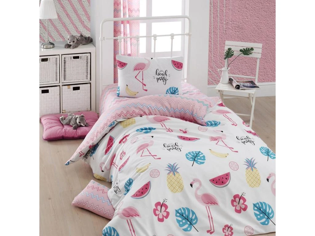 Housse De Couette 140x200 + 1 Taie D'oreiller 60x60 Cm Polycoton Kokteyl 1 Housse De Couette 140x200 + 1 Taie D'oreiller 60x60 Cm Polycoton Kokteyl