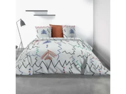 Parure De Lit - Housse De Couette 100% Coton 47 Fils Ryad : Taille - 220 X 240 Cm