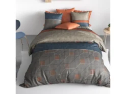 Parure De Lit Housse De Couette Avec Taie D'oreiller 100% Coton 57 Fils Thales : Taille - 240 X 260 Cm -Herman Miller Magasin linge de lit 9894663