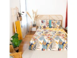 Parure Housse De Couette Réversible Avec Taies D'oreiller 100% Coton 57 Fils Kidilie : Taille - 220 X 240 Cm