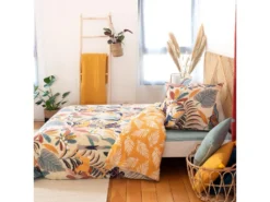 Parure Housse De Couette Réversible Avec Taies D'oreiller 100% Coton 57 Fils Kidilie : Taille - 220 X 240 Cm -Herman Miller Magasin linge de lit 9894737