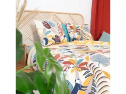 Parure Housse De Couette Réversible Avec Taies D'oreiller 100% Coton 57 Fils Kidilie : Taille - 220 X 240 Cm -Herman Miller Magasin linge de lit 9894739