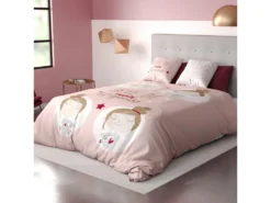 Housse De Couette 140x200 + 1 Taie D'oreiller 100% Coton Blogueuse