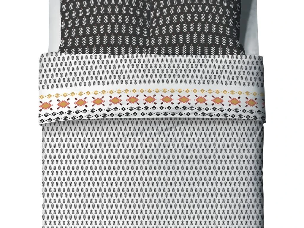 Housse De Couette 220x240 Cm + 2 Taies D'oreiller 65x65 Cm Coton Loya 3 Housse De Couette 220x240 Cm + 2 Taies D'oreiller 65x65 Cm Coton Loya – Image 3