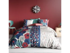 Parure De Lit Housse De Couette Avec Taie D'oreiller 100% Coton 57 Fils Agueda Taille 140 X 200 Cm