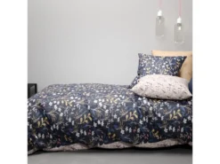 Parure De Lit Housse De Couette Avec Taies D'oreiller 100% Coton Bio 57 Fils Dove Taille 240 X 260 Cm