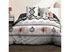 Parure De Lit Housse De Couette Avec Taies D'oreiller 100% Coton 57 Fils Keo : Taille - 220 X 240 Cm