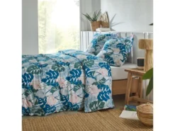 Housse De Couette 220x240 + 2 Taies D'oreiller 63x63 Cm Coton Herbs Emeraude