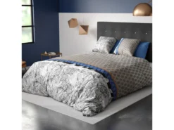 Housse De Couette Et Taie D'oreiller 100% Coton 57 Fils Toki : Taille - 240 X 260 Cm